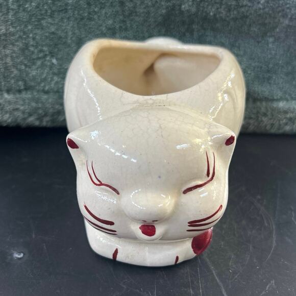 c1940s Shawnee Pottery "Puss 'n Boots" Cat Sugar Bowl - Picture 2 of 9